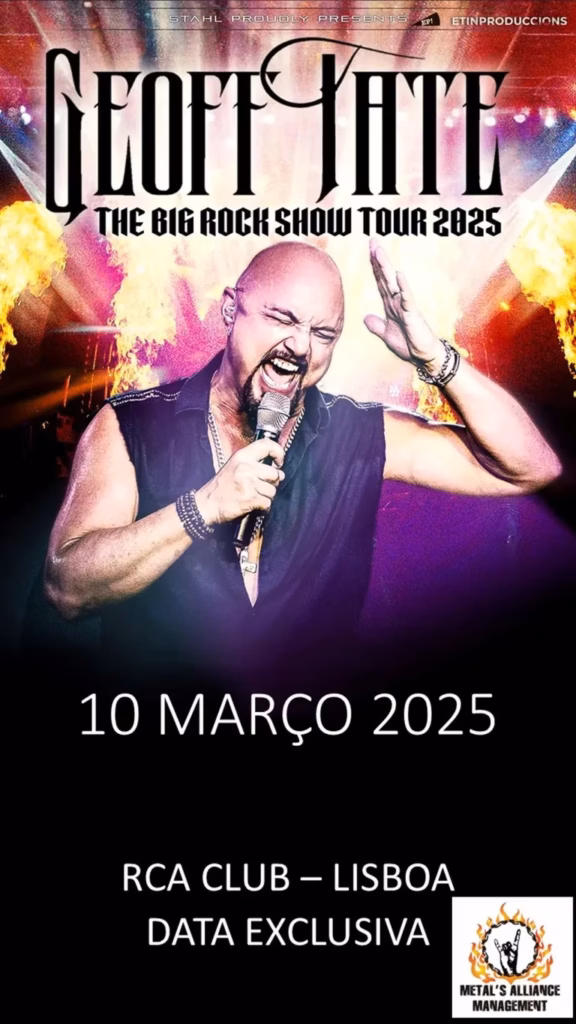 GEOFF TATE regressa a Lisboa para um concerto exclusivo em Março de 2025 no RCA Club