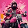 Pink Gorilla Biker Man - Matador