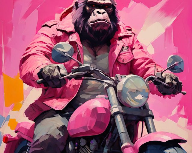 Pink Gorilla Biker Man - Matador