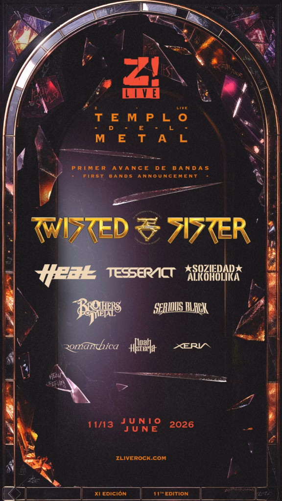 H.E.A.T., TESSERACT E SOZIEDAD ALKOHÓLIKA LIDERAM ASNOVAS CONFIRMAÇÕES DO Z! LIVE 2026 COM TWISTED SISTER COMO CABEÇA DE CARTAZ