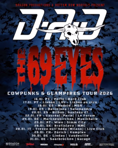 D-A-D e THE 69 EYES prolongam a tour co-headliner “Cowpunks and Glampires” até 2026 por toda a Europa!